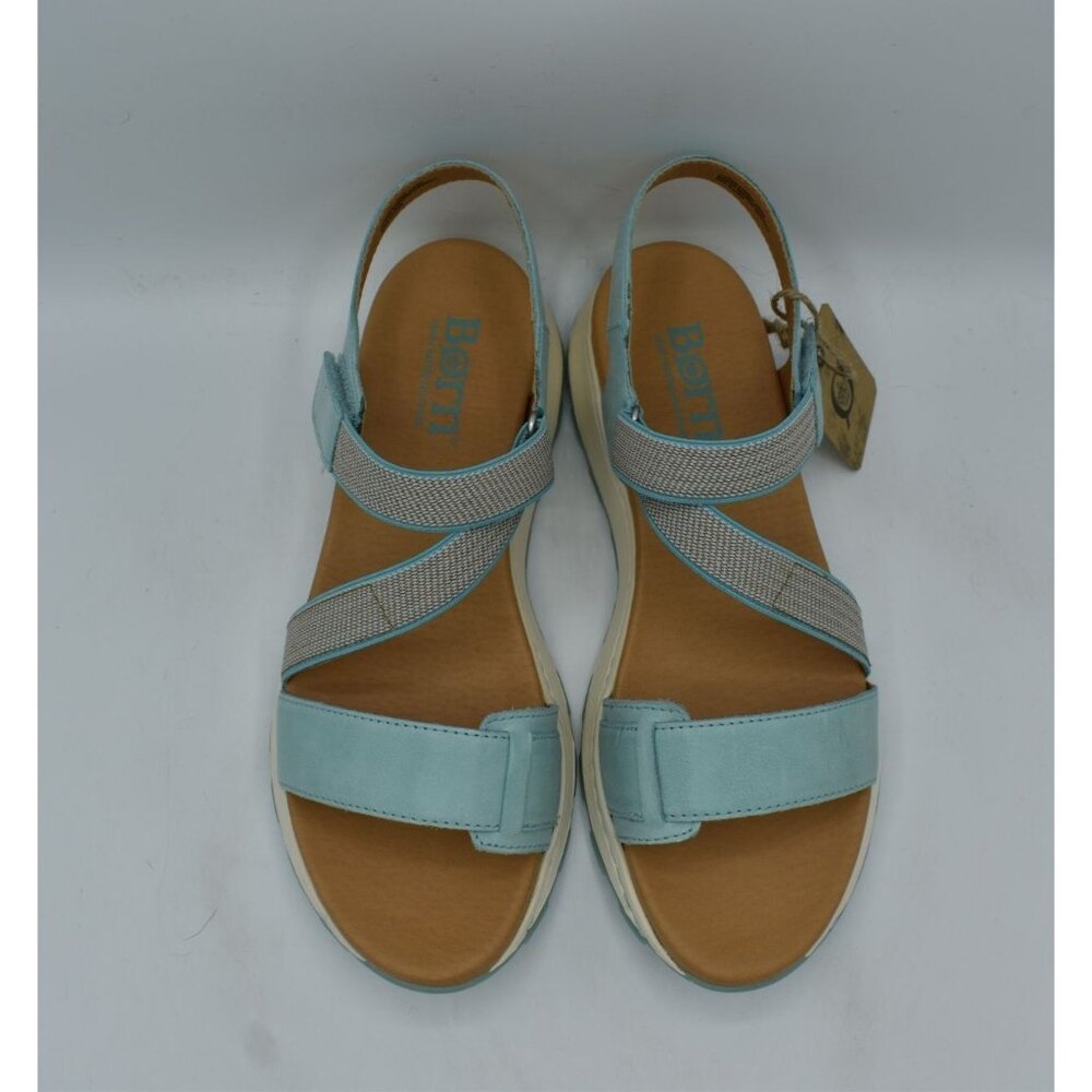 Born Womens Size 8 Mady Turquoise Combo Leather Strappy Open Toe Sandals Shoes - Picture 3 of 15